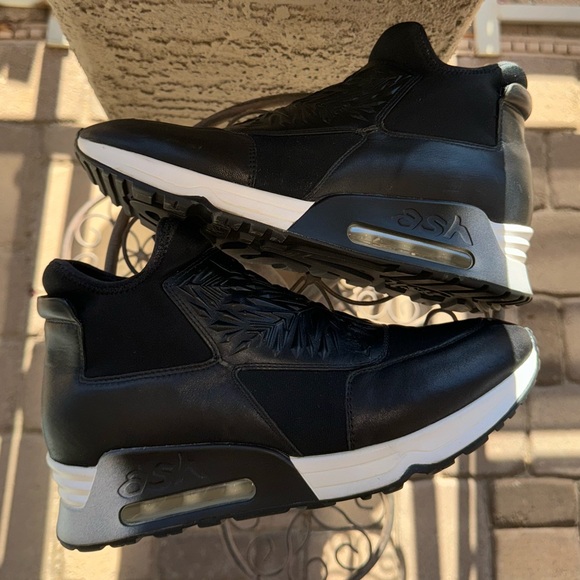 ASH - Lazer - black leather trainers - ankle bootie/wedge/sneaker - Picture 5 of 11